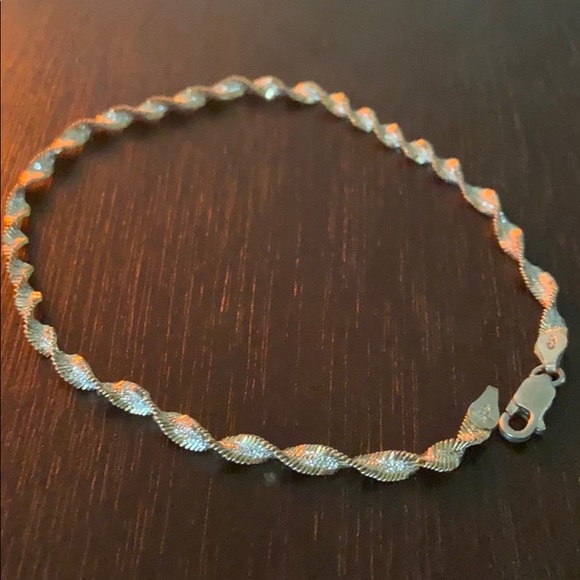 Spiral Twisted Bracelet 925 Sterling Silver 10 Inches - Picture 2 of 4
